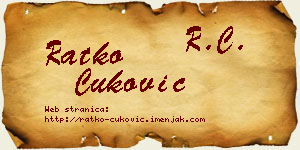 Ratko Ćuković vizit kartica